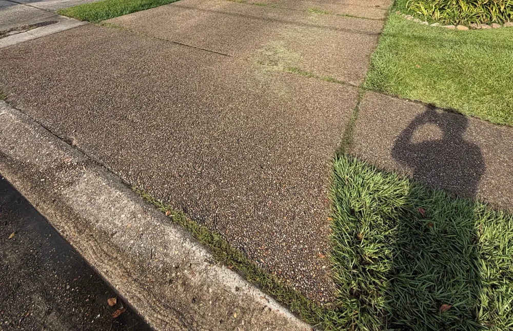 Existing driveway before SCS replacement work in Metairie