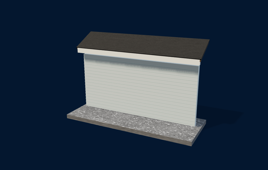 3D gutter and downspout cutaway showing roof edge