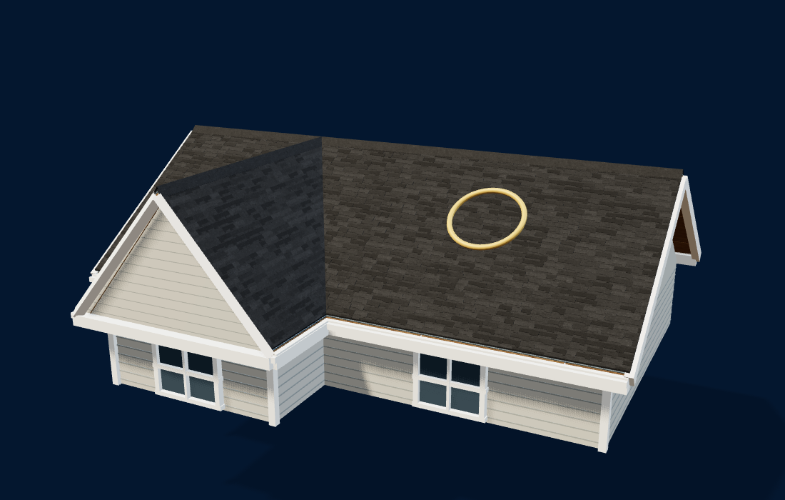 3D roof inspection cutaway showing surface
